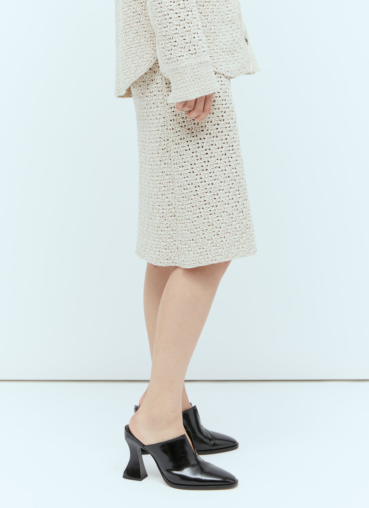 Bottega Veneta Bottega Veneta Women Textured Knit Wraparound Midi Skirt