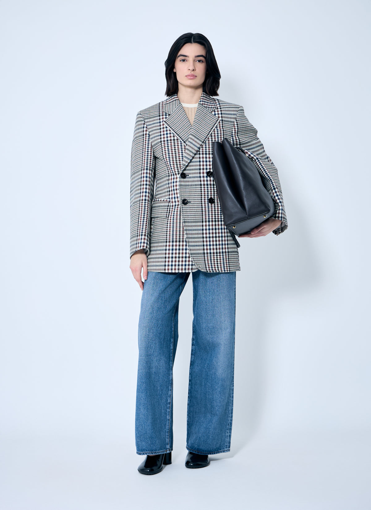 Bottega Veneta Women Structured Check-Cotton Blazer