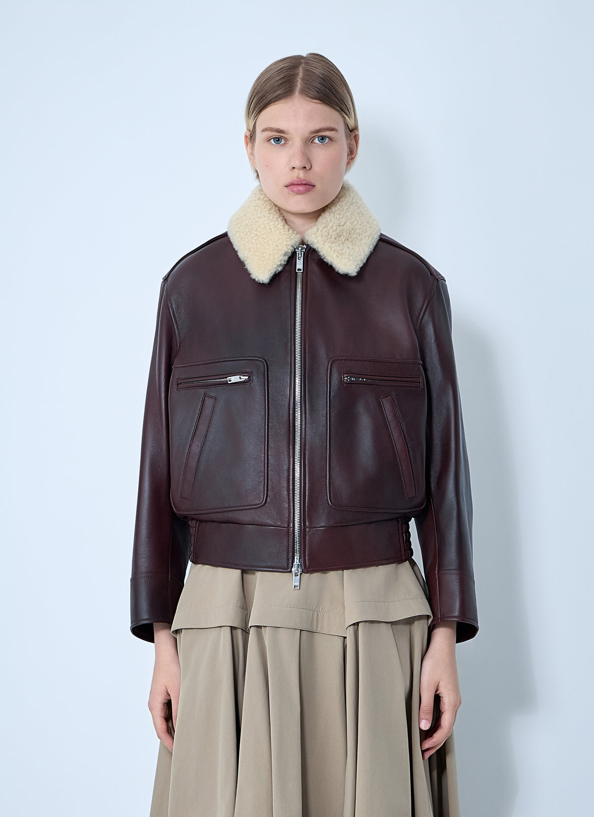 Bottega Veneta Women Leather Blouson Jacket