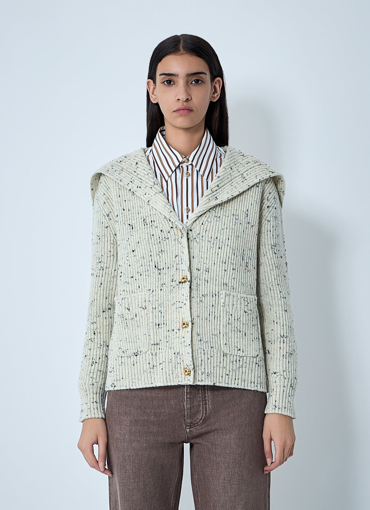 Bottega Veneta Women Wool English Rib Cardigan