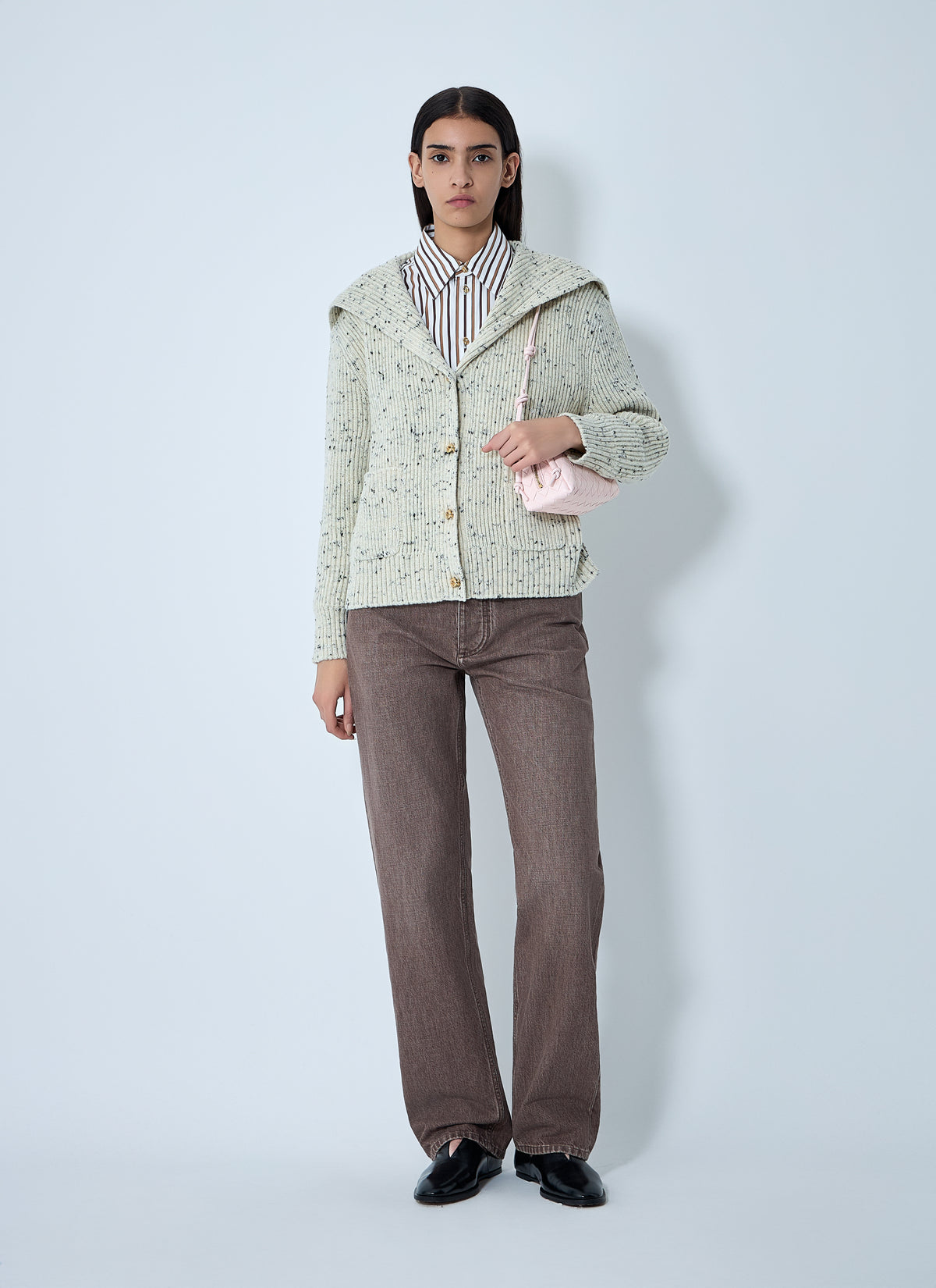 Bottega Veneta Women Wool English Rib Cardigan
