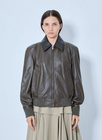 Bottega Veneta Women Shiny Leather Blouson