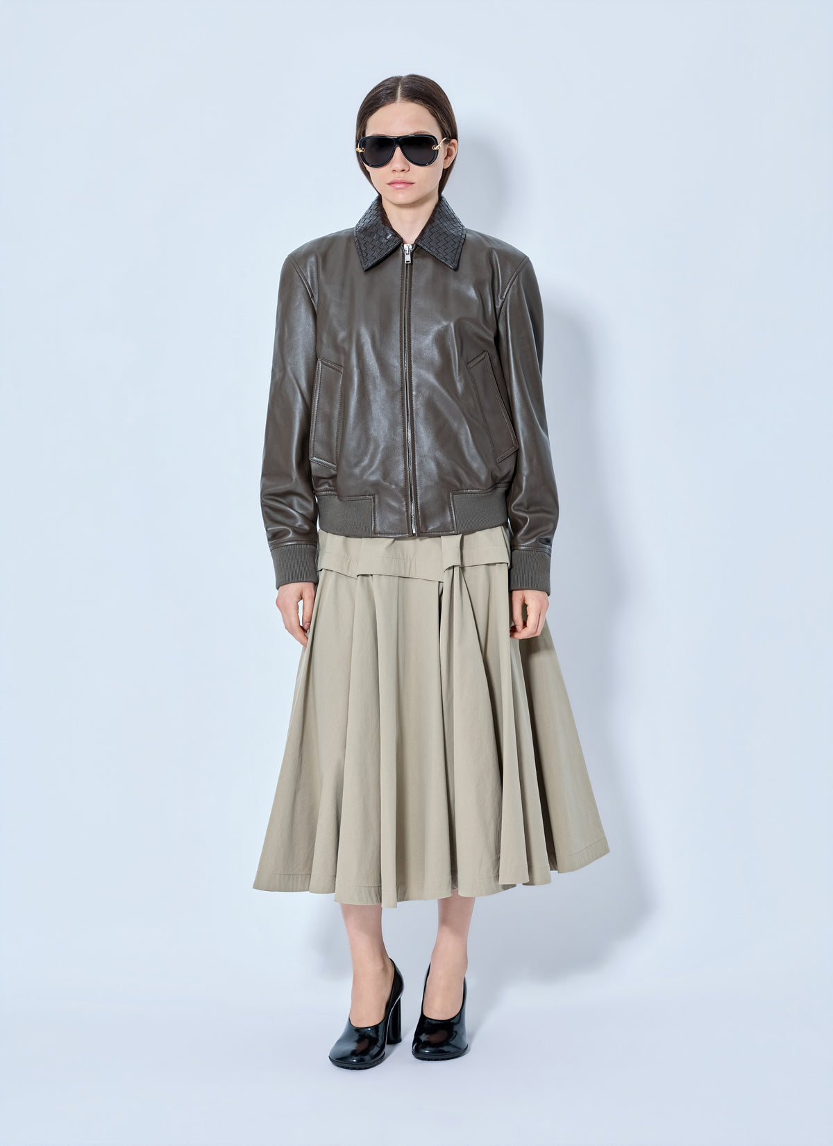 Bottega Veneta Women Shiny Leather Blouson