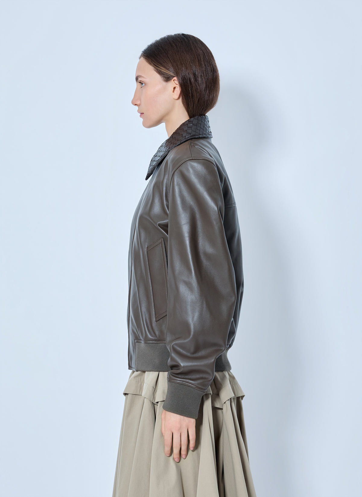 Bottega Veneta Women Shiny Leather Blouson