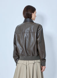 Bottega Veneta Women Shiny Leather Blouson