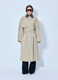 Bottega Veneta Women Light Cotton Trench Coat