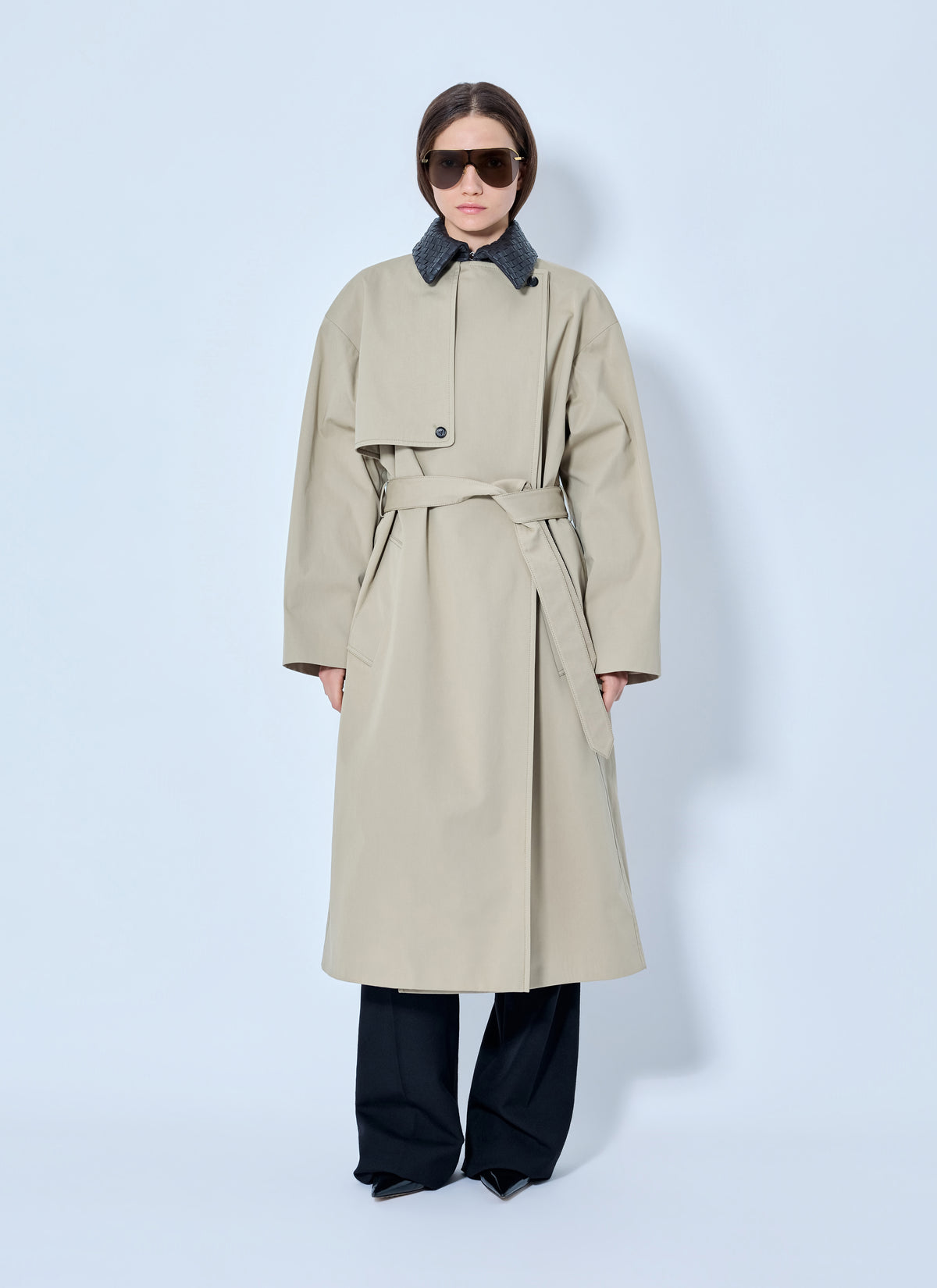 Bottega Veneta Women Light Cotton Trench Coat