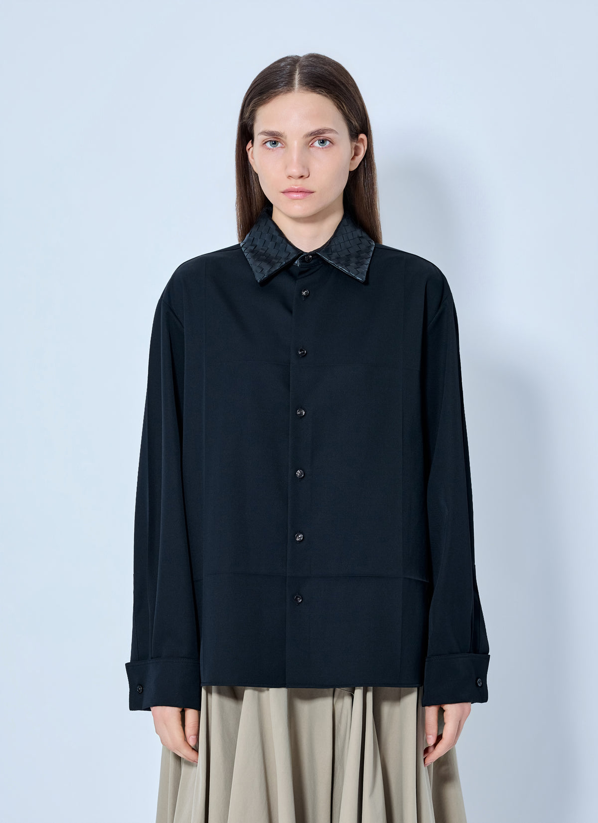 Bottega Veneta Women Light Wool Twill Shirt