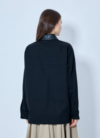 Bottega Veneta Women Light Wool Twill Shirt