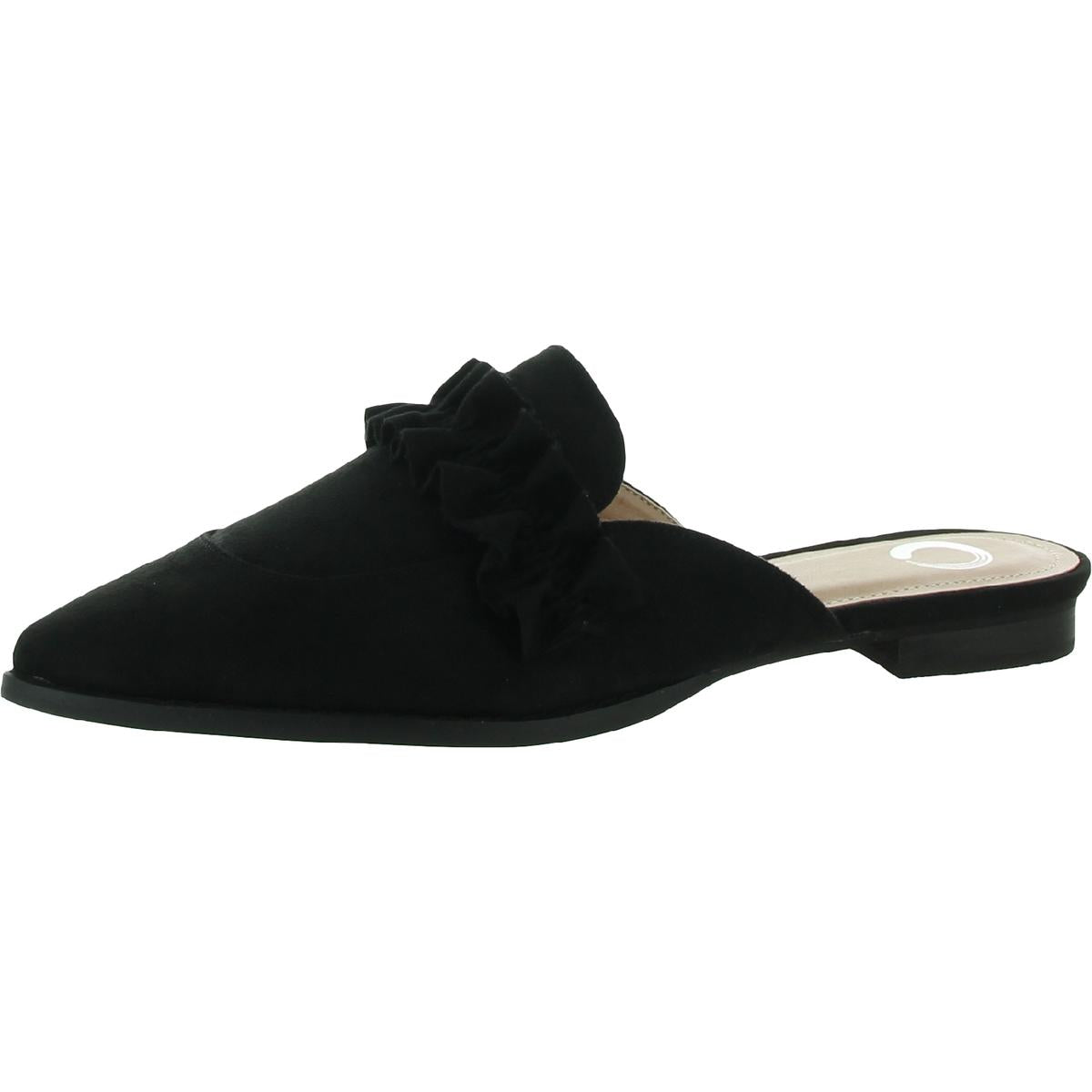 KESSIE Womens Embellished Man Made Loafer Mule Black