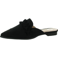 KESSIE Womens Embellished Man Made Loafer Mule Black
