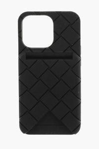 Bottega Veneta Braided Iphone 13 Pro Cover with External Card Holder ONE SIZE Black