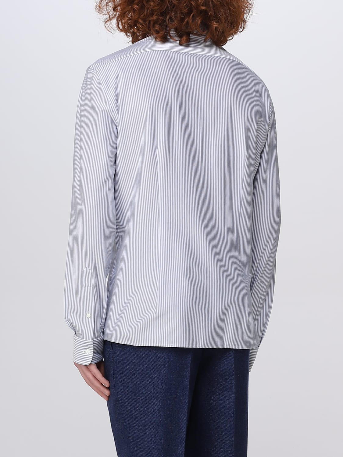 Brunello Cucinelli Cotton Striped Spread-Collar Dress Shirt