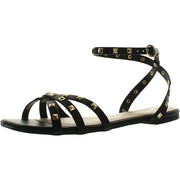 Zendaya Womens Faux Leather Studded Slingback Sandals