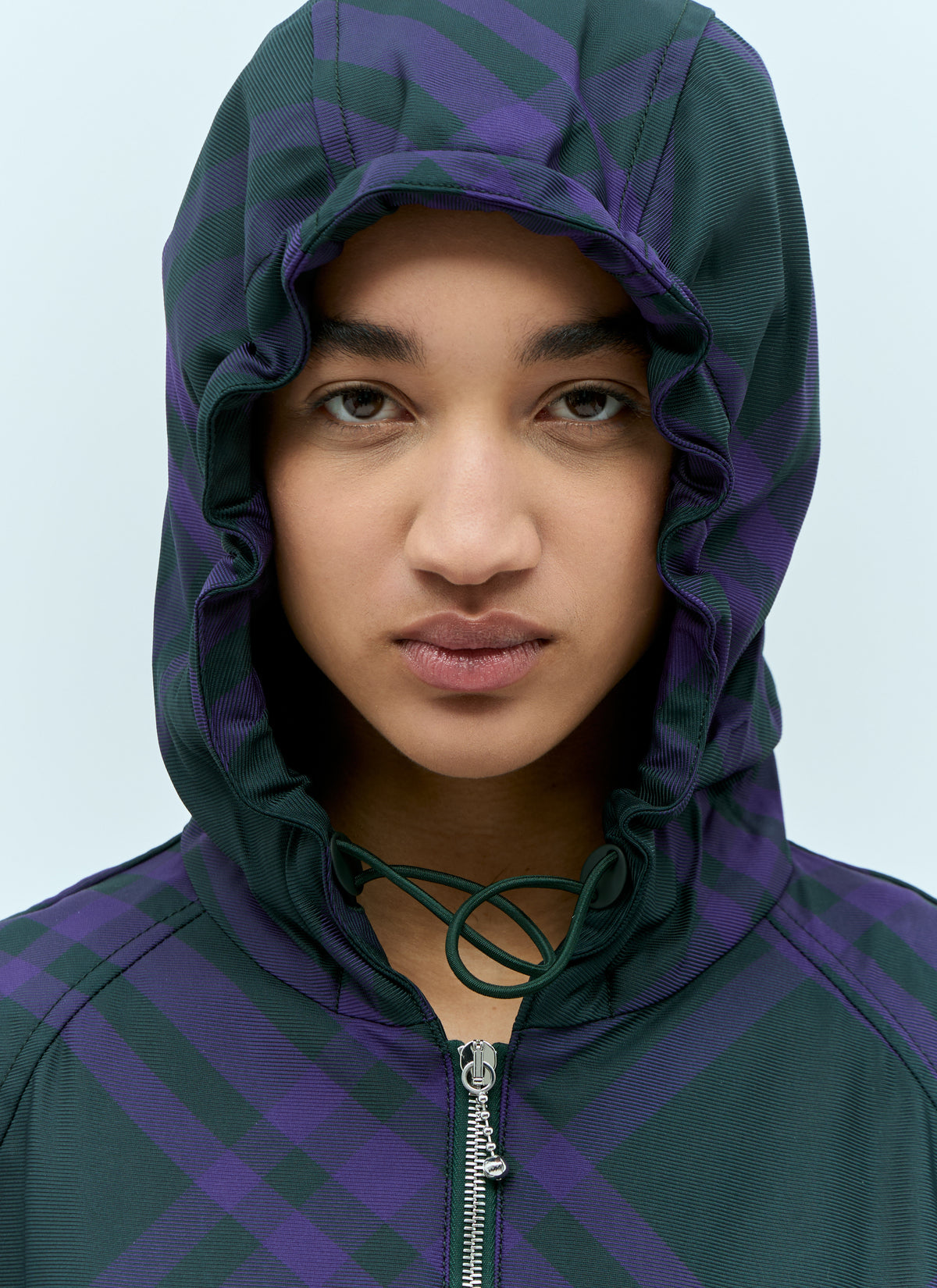 Burberry Women Check Nylon-Twill Windbreaker Jacket