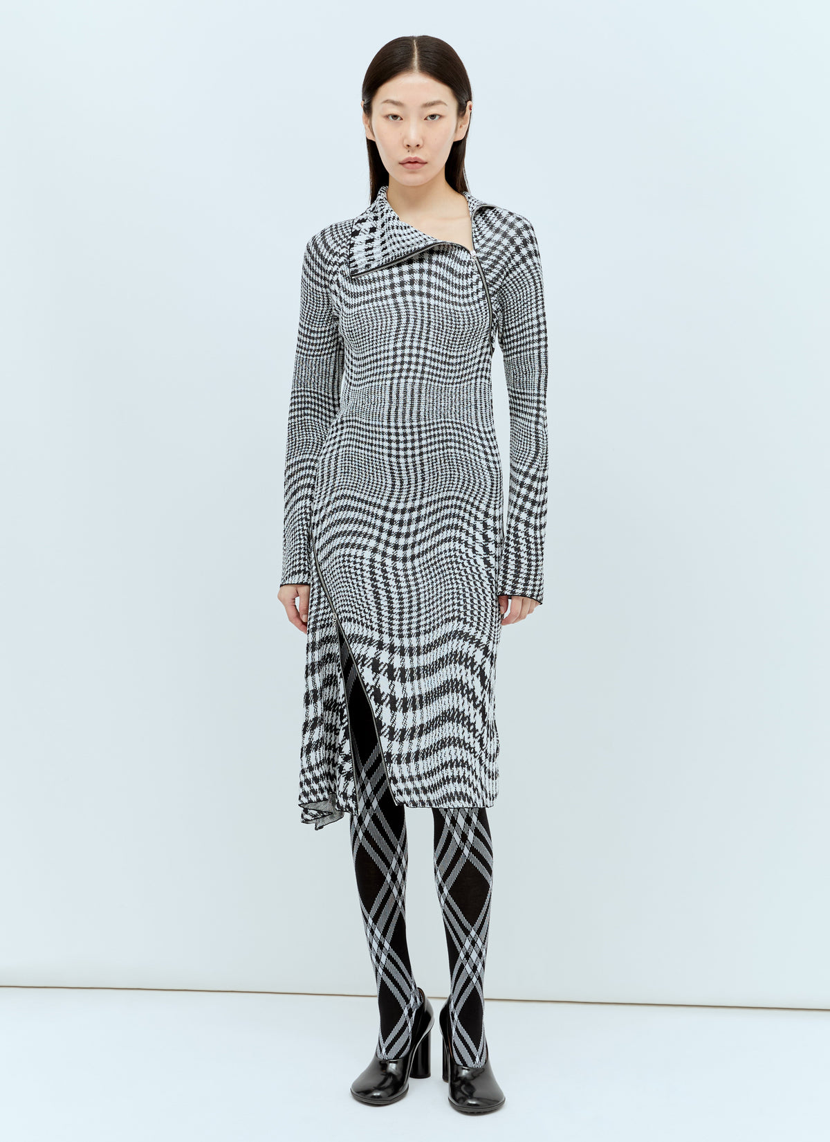 Burberry Burberry Women Warped Houdstooth Midi Dress