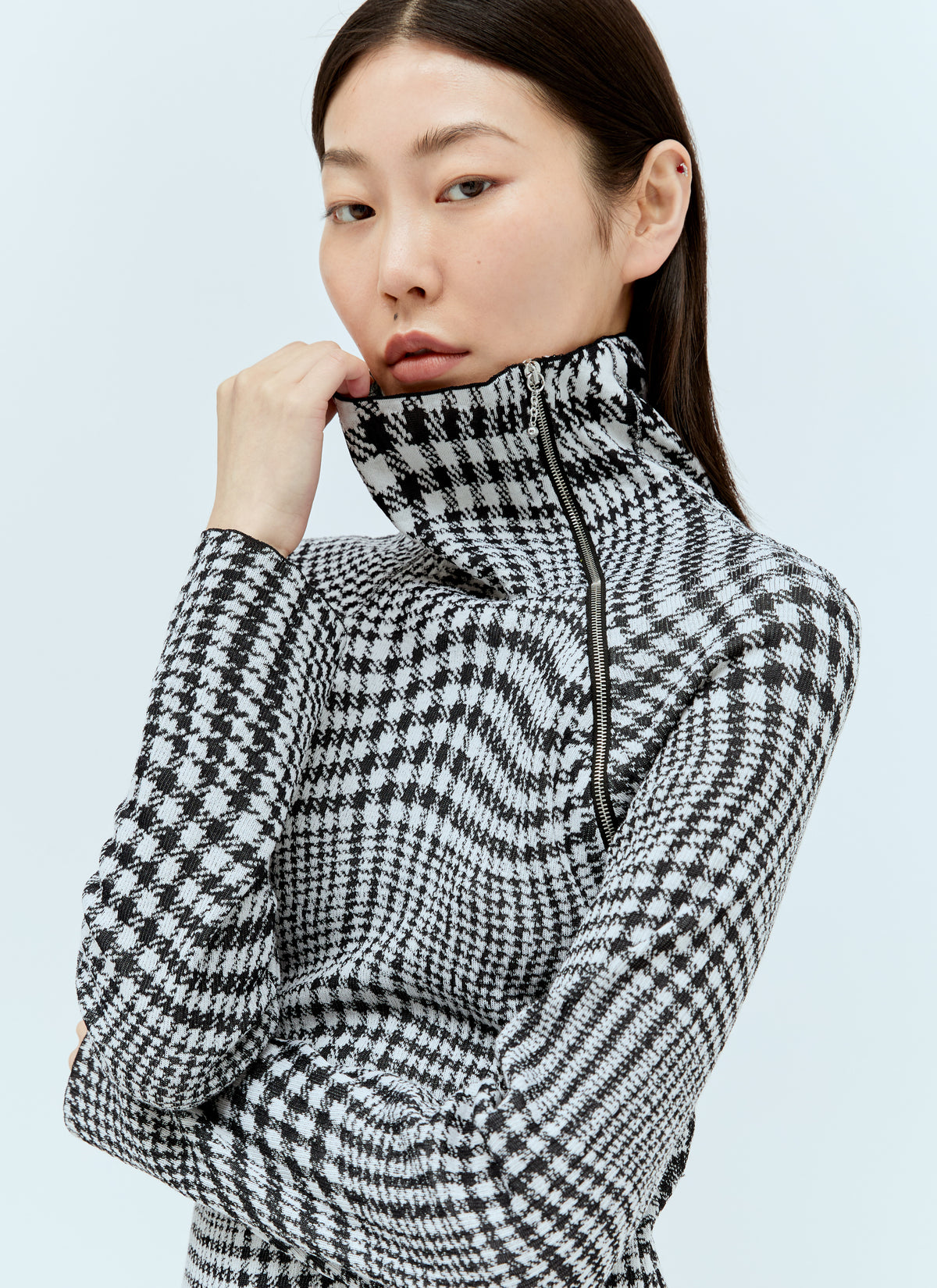 Burberry Burberry Women Warped Houdstooth Midi Dress