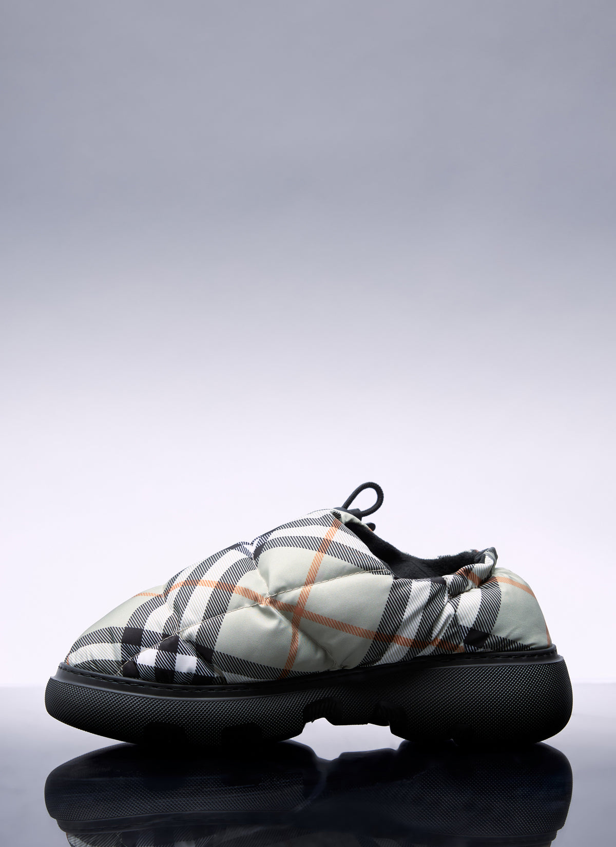 Burberry Women Check Nylon-Blend Pillow Mule