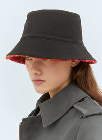 Burberry Women Reversible Check Fleece Bucket Hat