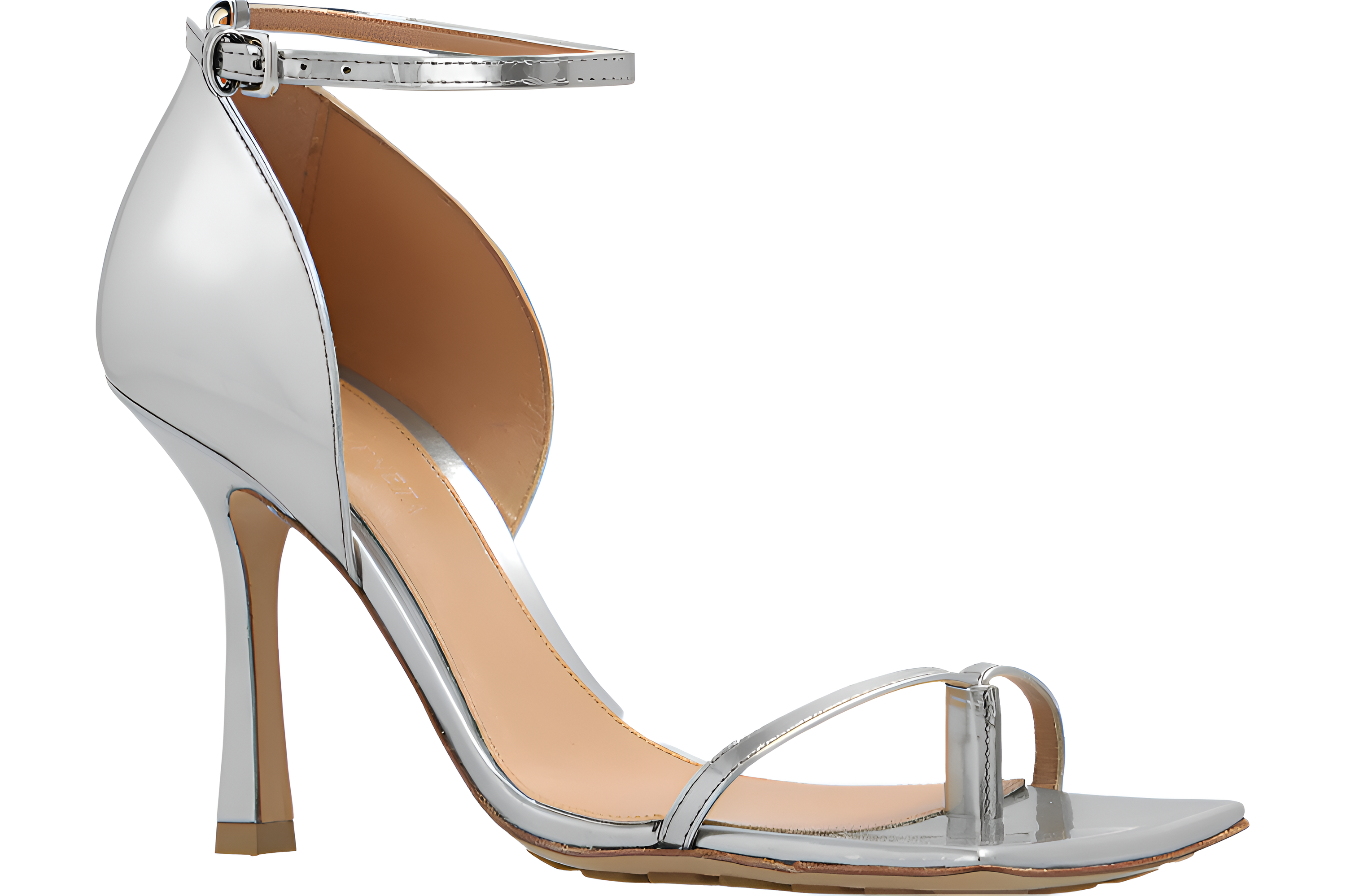 Bottega Veneta Metallic Leather Square-Toe Ankle-Strap Sandals