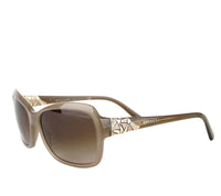 Bvlgari Bvlgari Women's Triangle Pattern Gray Brown Metal Oversized Sunglasses