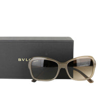 Bvlgari Bvlgari Women's Triangle Pattern Gray Brown Metal Oversized Sunglasses