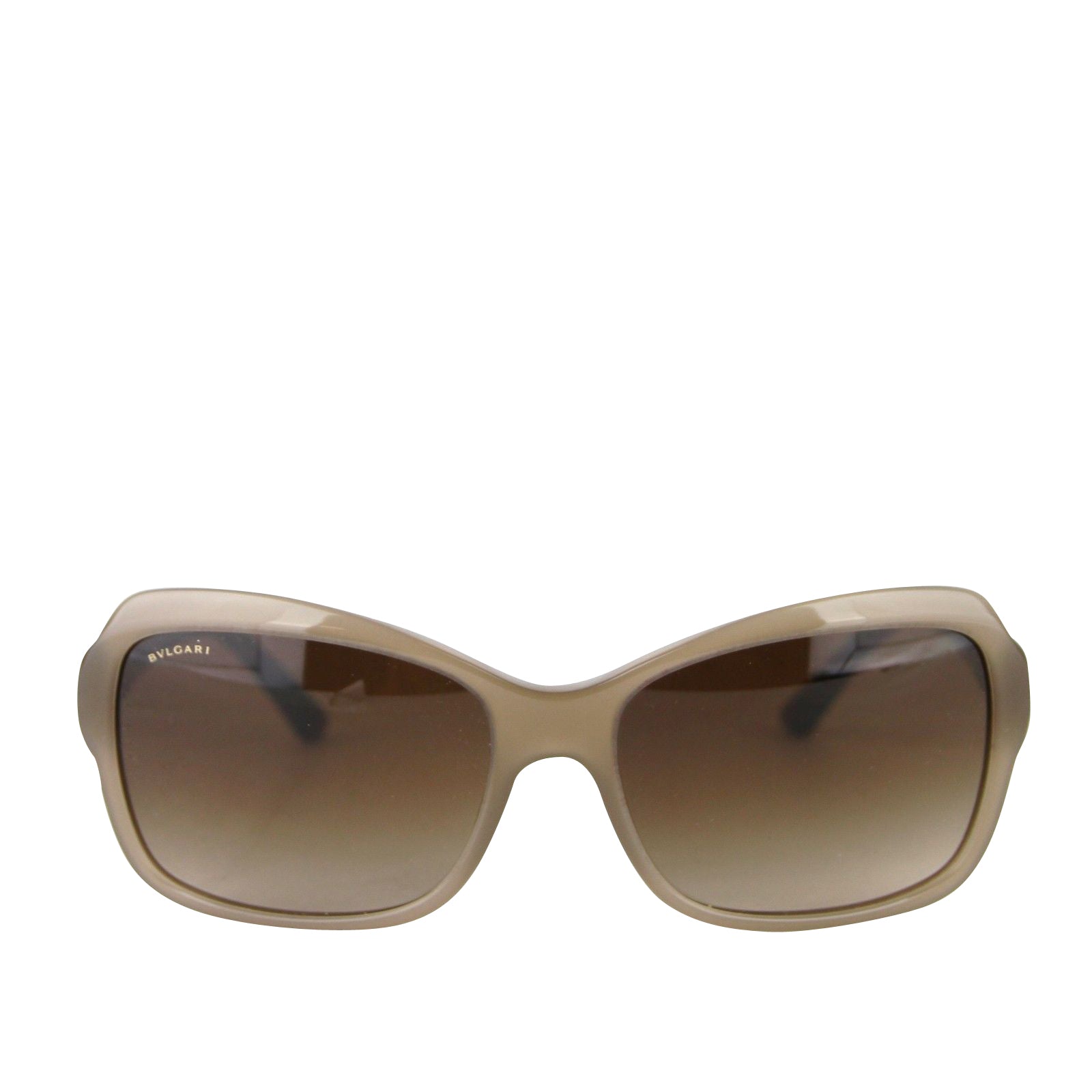 Bvlgari Bvlgari Women's Triangle Pattern Gray Brown Metal Oversized Sunglasses