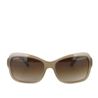 Bvlgari Bvlgari Women's Triangle Pattern Gray Brown Metal Oversized Sunglasses