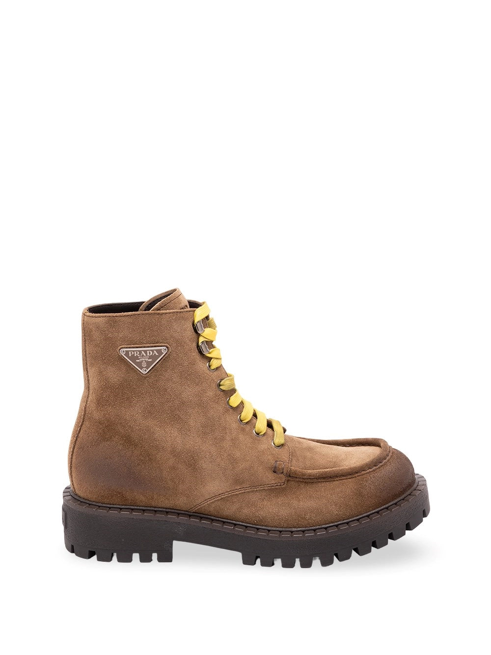 Prada Prada Men Aged Suede Lace-Up Ankle Boots