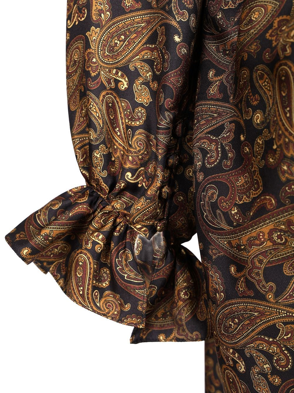 Saint Laurent Women Paisley Pattern Silk Twill Dress