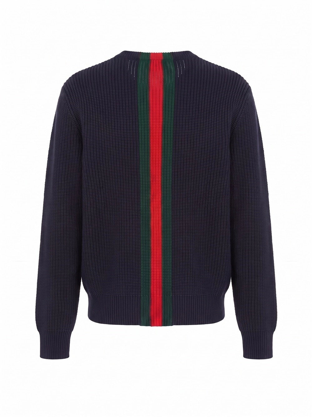 Gucci Men Wool Crewneck Sweater With Web Detail