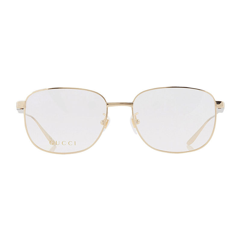 Gucci Eyeglasses Square Full Rim, Shiny Ruthenium Frame and Clear Demo Lens Lens GG1312O001