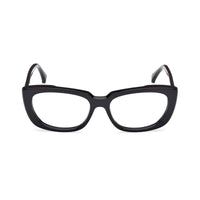 Max Mara Max Mara Eyeglasses Cat Eye Full Rim, Shiny Black Frame and Clear Demo Lenses Lens MM5114001