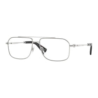 Burberry Eyeglasses Rectangle Full Rim, Silver Frame and Clear Demo Lenses Lens BE13911005