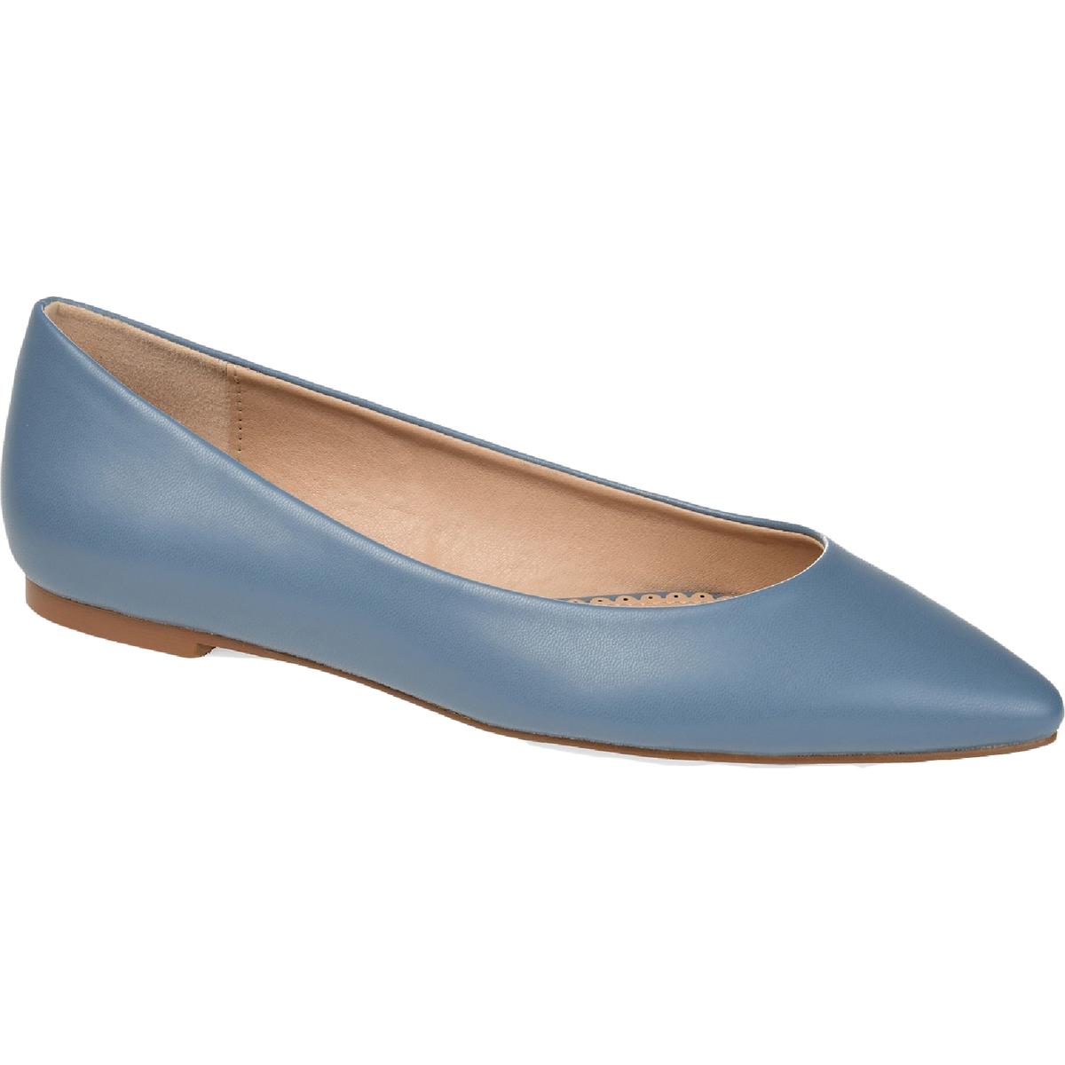 Moana Womens Faux Leather Slip On Flats