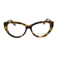 Roberto Cavalli Eyeglasses Cat Eye Full Rim, Shiny Dark Havana Frame and Clear Demo Lenses Lens VRC024M02BV