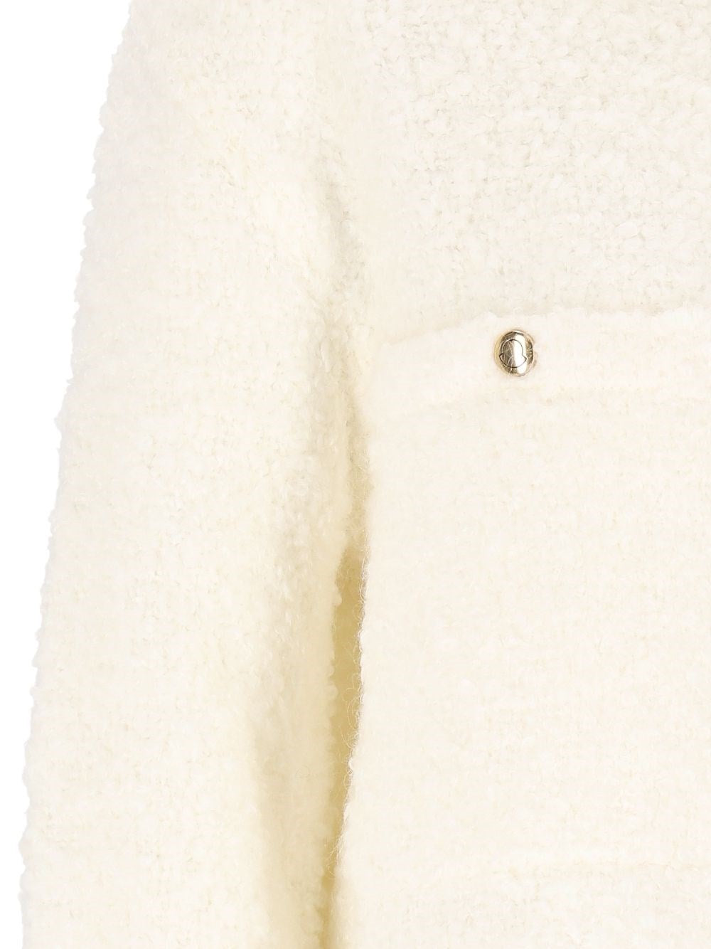Moncler Women Ivory Bouclé Cardigan