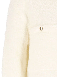 Moncler Women Ivory Bouclé Cardigan