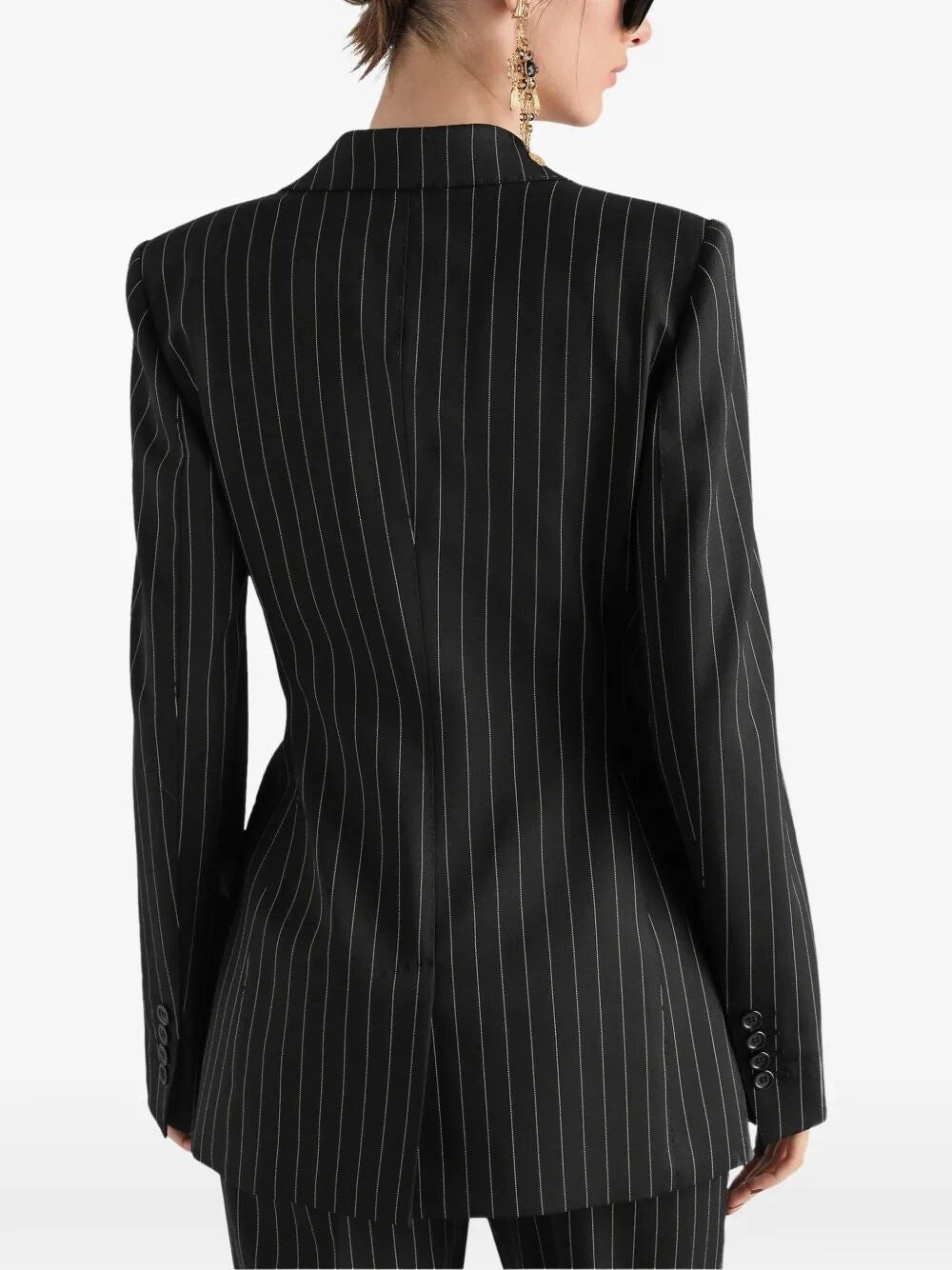 Dolce & Gabbana Women Turlington Single-Breasted Jacket In Pinstripe Wool