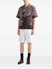 Prada Men Short-Sleeved Printed Cotton Shirt
