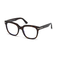 Tom Ford Tom Ford Eyeglasses Square Full Rim, Havana Frame and Clear/Blue-light Block Lenses Lens FT5537-B052