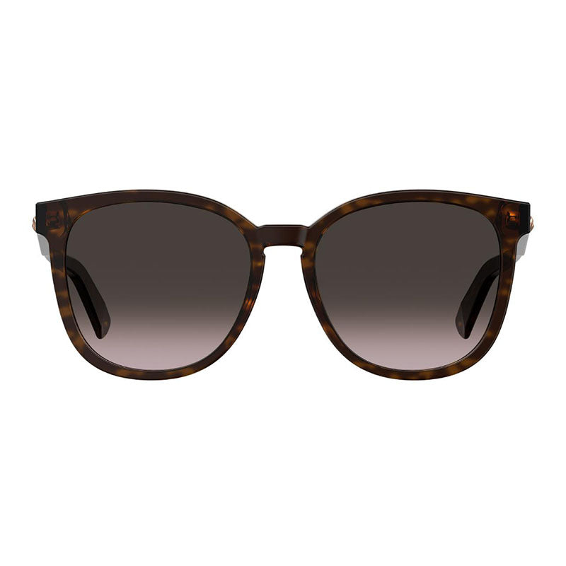 Moschino Sunglasses Square Full Rim, Dark Havana Frame and Brown Gradient Lens MOS074/F/S0086HA