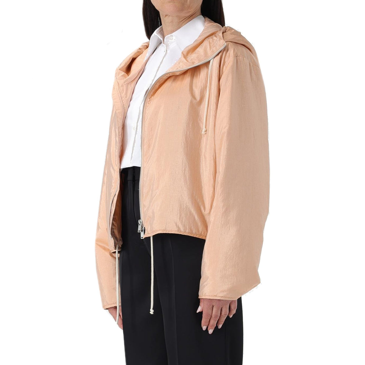 Jil Sander Jil Sander Blend Silk Zip-Up Hooded Jacket Women