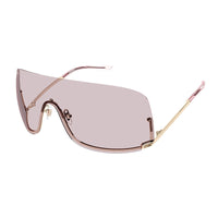 Gucci Gucci Sunglasses Shield Semi Rim, Rose Gold Frame and Pink Lens GG1560S004