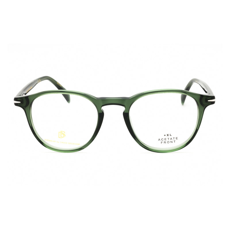 David Beckham Eyeglasses Round Full Rim, Transparent Green Frame and Clear Demo Lenses Lens DB101801ED00