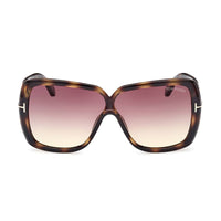 Tom Ford Sunglasses Square Full Rim, Shiny Black Frame and Gradient Smoke Lens FT103701B