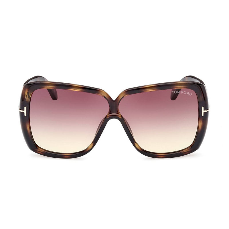 Tom Ford Sunglasses Square Full Rim, Shiny Black Frame and Gradient Smoke Lens FT103701B