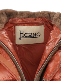 Herno Women Short Puffer Jacket With Faux Fur Lining