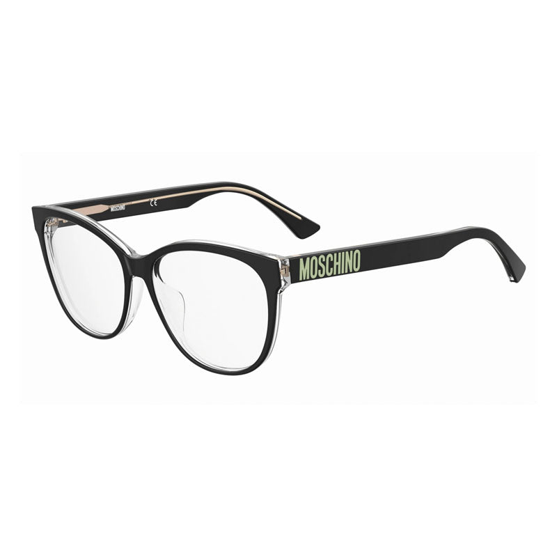 Moschino Eyeglasses Square Full Rim, Black/Transparent Frame and Clear Demo Lens Lens MOS625/F07C500