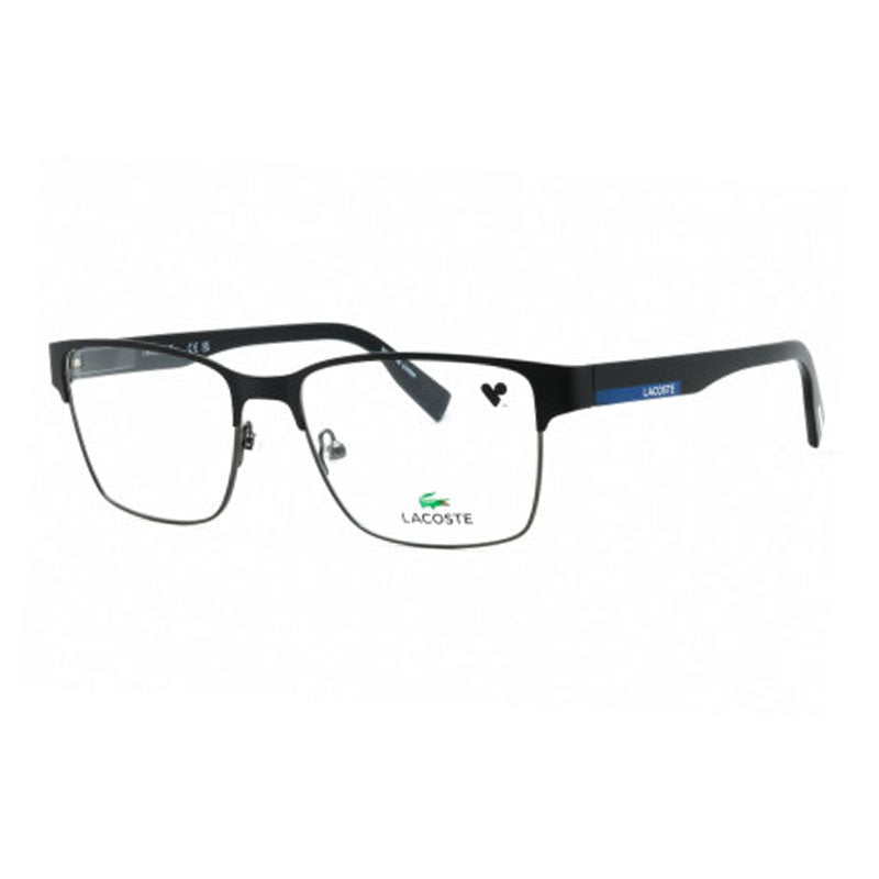 Lacoste Eyeglasses Square Full Rim, Matte Black Frame and Clear Demo Lens Lens L2286002